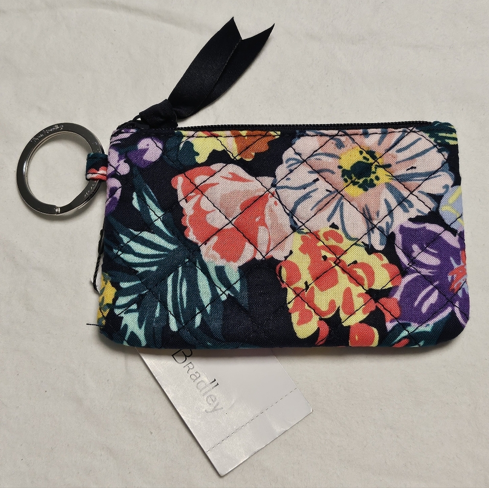 Vera Bradley Zip ID Case Happy Blooms Cotton NWT - Picture 2 of 6